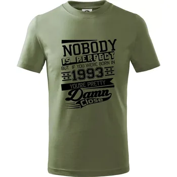 Dětská móda Nobody is perfect - 1993 - Tričko dětské bavlněné - 104-110cm / 3-4 roky ( Khaki )