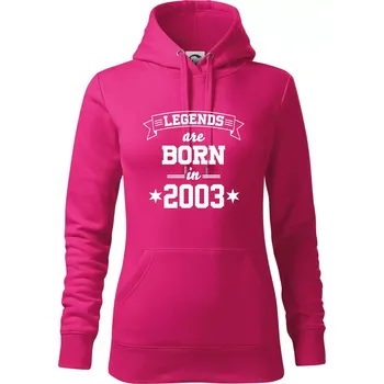 Dámská mikina Legends are born in 2003 - Mikina dámská Cape s kapucí - 2XL ( Purpurová )