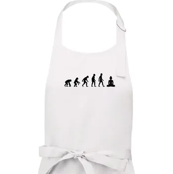 Kuchyňská zástěra Evoluce budha - Dámská zástěra na vaření - Univerzální velikost ( Bílá )