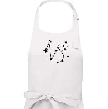 Kuchyňská zástěra Souhvězdí - Capricorn - Kozoroh - Pánská zástěra na vaření - Univerzální velikost ( Bílá )