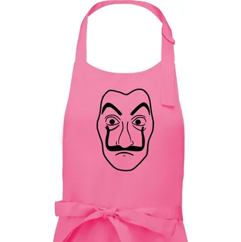 Kuchyňská zástěra Maska do tiskárny peněz - Dámská zástěra na vaření - Univerzální velikost ( Růžová )