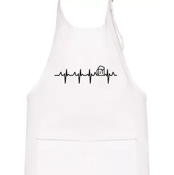 Kuchyňská zástěra EKG pivo - Dětská zástěra na vaření - Univerzální velikost ( Bílá )