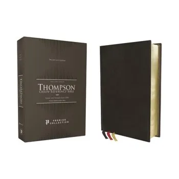 Encyklopedie KJV, Thompson Chain-Reference Bible, Premium Goatskin Leather, Black, Premier Collection, Art Gilded Edges, Black Letter