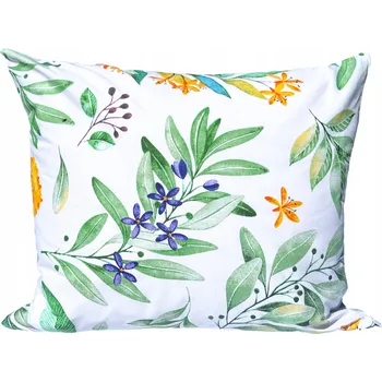 Povlečení Bavlněný povlak na polštář 50x60 cm na spaní – povlečení na POLŠTÁŘ, bílé lístky