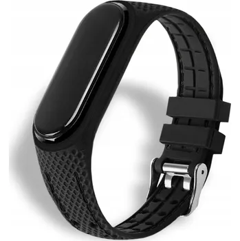 Řemínek na hodinky Řemínek řemínek pro Xiaomi Mi Band 7, černý, gumový, s pevným zapínáním a vysokou odolností
