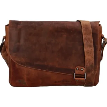 Greenwood Kožená taška přes rameno UNI IGGY hnědá melír