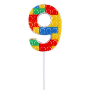 Dortová svíčka GoDan S.A. Dortová svíčka - číslo "9" Bloky 10,5 cm 582073