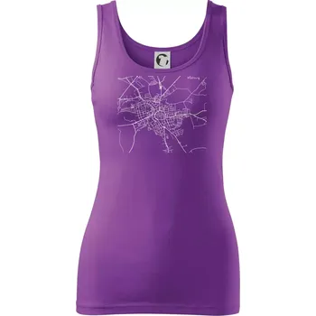 Dámské tričko Mapy měst černobílé Klatovy - Dámské tílko - XL ( Fialová )
