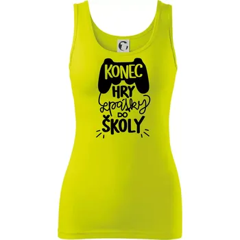 Dámské tričko Konec hry, zpátky do školy - Dámské tílko - M ( Limetková )