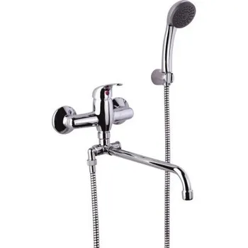 Vodovodní baterie RAF POLAR nástěnná paneláková baterie, s přepínačem, se sprchovou soupravou, chrom