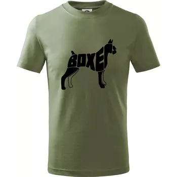 Dětská móda Boxer nápis v těle - Tričko dětské bavlněné - 104-110cm / 3-4 roky ( Khaki )
