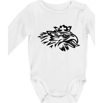 Kojenecké oblečení Rozezlený orel - Body kojenecké s dlouhým rukávem - Dlouhý r. do 3 měs ( Bílá )