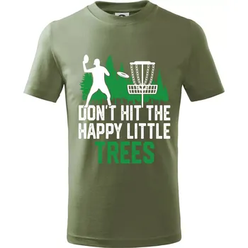 Disc golf happy little trees - Tričko dětské bavlněné - 146 cm/10 let ( Khaki )