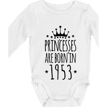 Princesses are born in 1953 - Body kojenecké s dlouhým rukávem - Dlouhý r. do 3 měs ( Bílá )