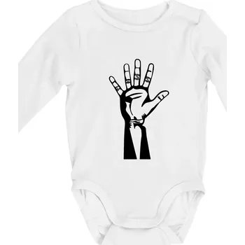 Papír černě - Body kojenecké s dlouhým rukávem - Dlouhý r. 6-12 měs ( Bílá )