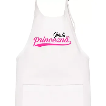 Kuchyňská zástěra Psací písmo - Malá Princezna - Dětská zástěra na vaření - Univerzální velikost ( Bílá )