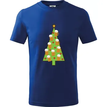 Nic více nepotřebuji - stromeček a pivo (Pecka design) - Tričko dětské bavlněné - 98 cm / 2 roky ( Královská modrá )