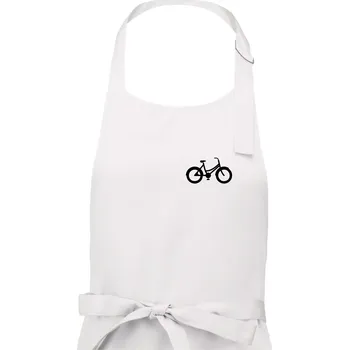 Kuchyňská zástěra Obrázek kola na prsu městské kolo - Pánská zástěra na vaření - Univerzální velikost ( Bílá )