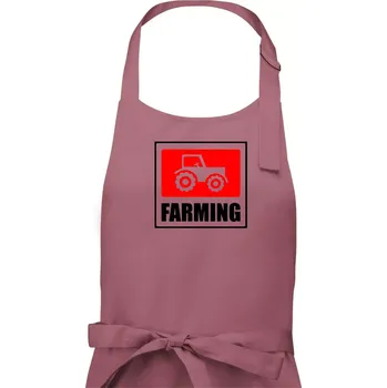 Kuchyňská zástěra Farming traktor logo - Dámská zástěra na vaření - Univerzální velikost ( Starorůžová )