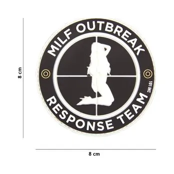 Nášivka Gumová nášivka 101 Inc nápis Milf Outbreak - černá