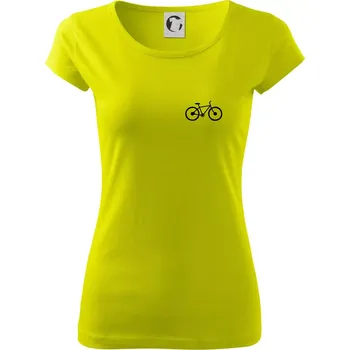 Dámské tričko Obrázek kola na prsu horské kolo - Dámské triko Pure - M ( Limetková )