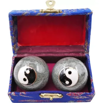 Figurka Čínské meditační koule ČCHI šedé Jin Jang 4 cm AAA kvalita