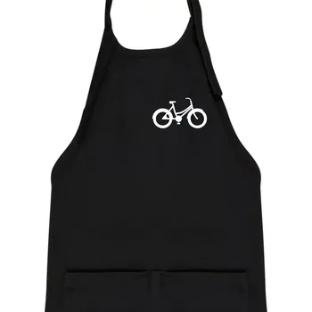Kuchyňská zástěra Obrázek kola na prsu městské kolo - Dětská zástěra na vaření - Univerzální velikost ( Černá )