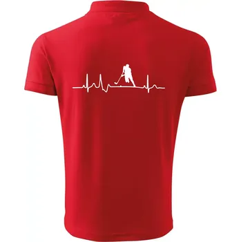 Pánská košile EKG floorball - Polokošile pánská Pique Polo 203 - 2XL ( Červená )