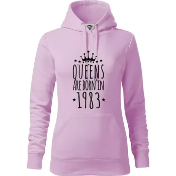 Dámská mikina Queens are born in 1983 - Mikina dámská Cape s kapucí - S ( Orchid )