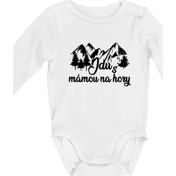 Jdu s mámou na hory - Body kojenecké s dlouhým rukávem - Dlouhý r. do 3 měs ( Bílá )