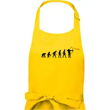 Kuchyňská zástěra Evoluce lukostřelba - Dámská zástěra na vaření - Univerzální velikost ( Žlutá )