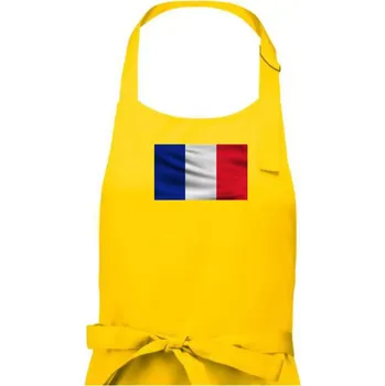 Kuchyňská zástěra Francouzská vlajka obdélník - Dámská zástěra na vaření - Univerzální velikost ( Žlutá )