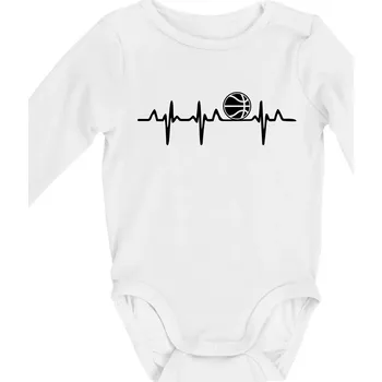 EKG basketbal - Body kojenecké s dlouhým rukávem - Dlouhý r. do 3 měs ( Bílá )
