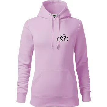 Dámská mikina Obrázek kola na prsu ebike - Mikina dámská Cape s kapucí - XS ( Orchid )