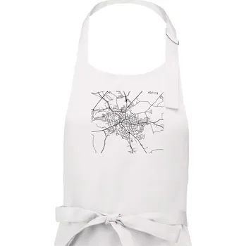 Kuchyňská zástěra Mapy měst černobílé Klatovy - Dámská zástěra na vaření - Univerzální velikost ( Bílá )