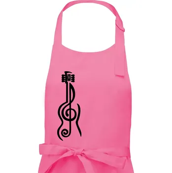 Kuchyňská zástěra Houslový klíč kytara - Dámská zástěra na vaření - Univerzální velikost ( Růžová )