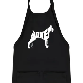 Kuchyňská zástěra Boxer nápis v těle - Dětská zástěra na vaření - Univerzální velikost ( Černá )