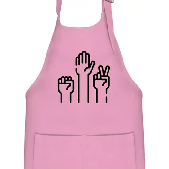 Kuchyňská zástěra Kamen nůžky papír ikony - Dětská zástěra na vaření - Univerzální velikost ( Růžová )