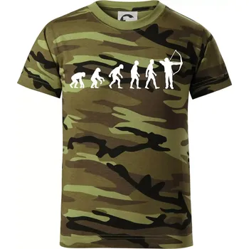 Chlapecké oblečení Evoluce lukostřelba - Dětské maskáčové triko - 122 cm/6 let ( Zelený maskáč )