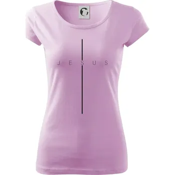 Dámské tričko Jesus nápis v kříži - Dámské triko Pure - XS ( Orchid )