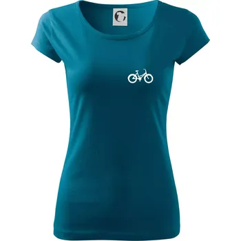 Dámské oblečení Obrázek kola na prsu městské kolo - Dámské triko Pure - L ( Petrolejová )