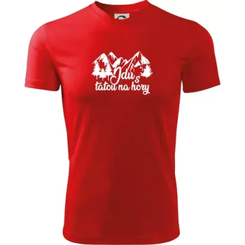 Pánské oblečení Jdu s tátou na hory - Pánské triko Fantasy sportovní (dresovina) - S ( Červená )