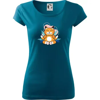 Dámské tričko Mistr v meditaci (Pecka design) - Dámské triko Pure - S ( Petrolejová )