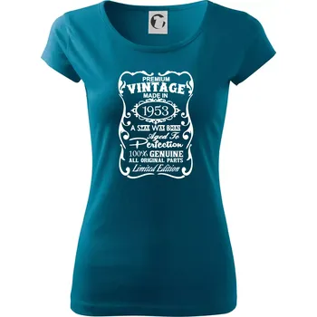 Dámské tričko Vintage Etiketa - 1953 - Dámské triko Pure - 3XL ( Petrolejová )