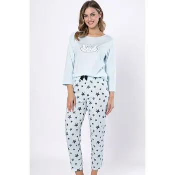 Pánské pyžamo DÁMSKÉ PYŽAMO KAMILA 1642 baby blue L