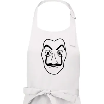 Kuchyňská zástěra Maska do tiskárny peněz - Dámská zástěra na vaření - Univerzální velikost ( Bílá )