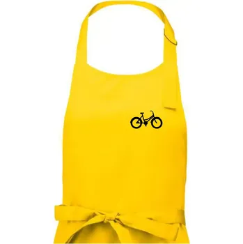 Kuchyňská zástěra Obrázek kola na prsu městské kolo - Pánská zástěra na vaření - Univerzální velikost ( Žlutá )