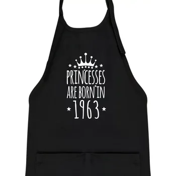 Kuchyňská zástěra Princesses are born in 1963 - Dětská zástěra na vaření - Univerzální velikost ( Černá )