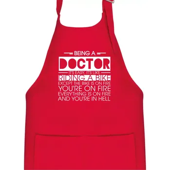 Kuchyňská zástěra Being a doctor - bike - Dětská zástěra na vaření - Univerzální velikost ( Červená )