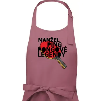 Kuchyňská zástěra Manžel ping pongové legendy - Pánská zástěra na vaření - Univerzální velikost ( Starorůžová )